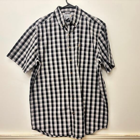 Carhartt Other - Carhartt Men’s Short Sleeve Button Down Shirt – Black White Plaid – Relaxed Fit
